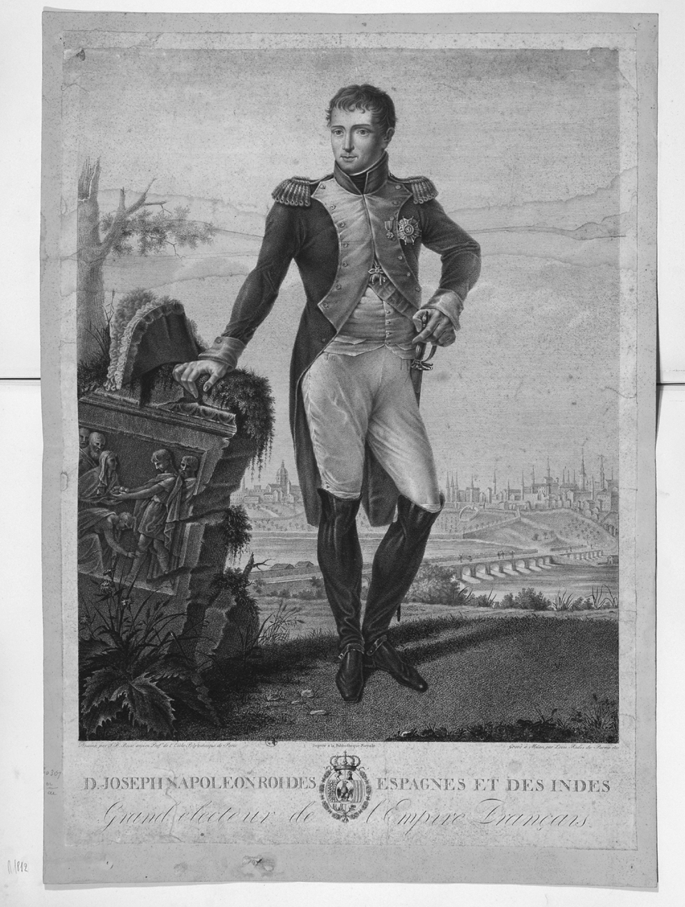 ritratto di Giuseppe Bonaparte (stampa) di Rados Luigi, Bosio Joseph François (sec. XIX)