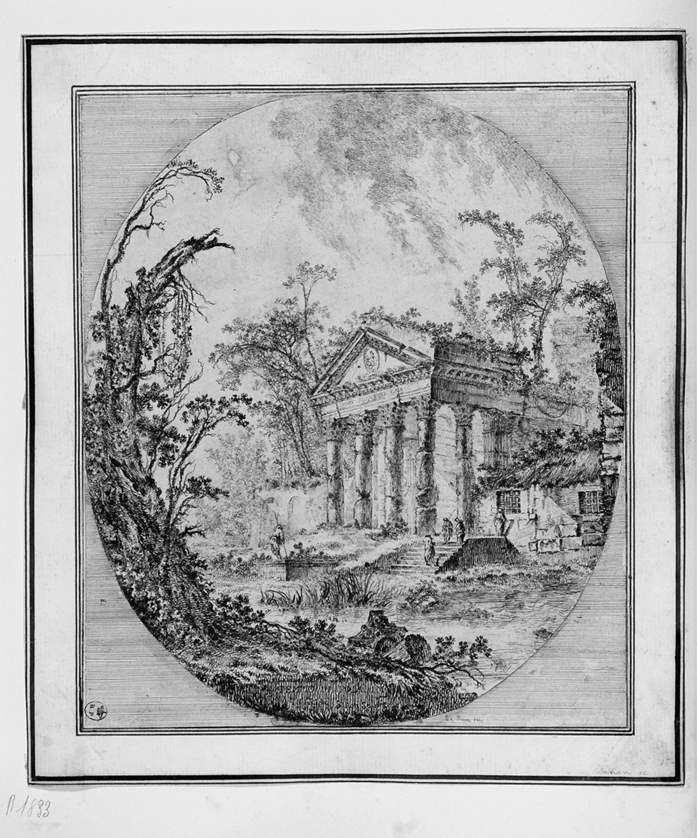 Tempio di Pola, tempio di Augusto e della dea Roma a Pola (stampa smarginata, serie) di Richard de Saint-Non Jean Claude detto Abbé de Saint-Non, Le Prince Jean-Baptiste (sec. XVIII)