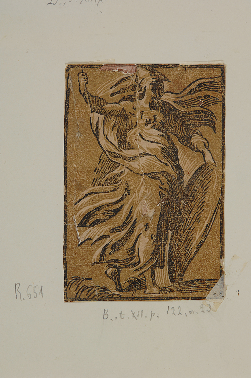 Minerva (stampa smarginata) di Fantuzzi Antonio detto Antonio da Trento, Mazzola Francesco detto Parmigianino (secondo quarto sec. XVI)