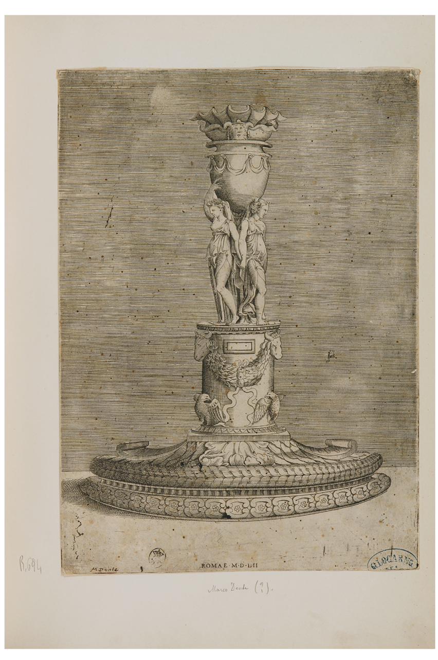 candeliere (stampa smarginata, serie) di Vico Enea (attribuito) (sec. XVI)