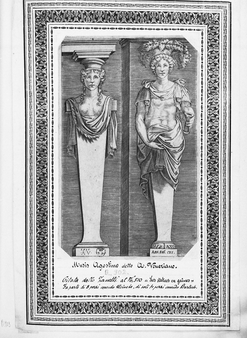 due erme (stampa smarginata, serie) di De Musi Agostino (primo quarto sec. XVI)