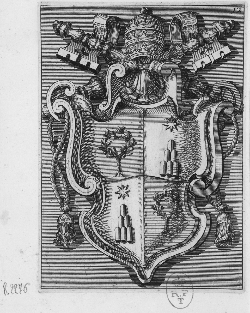 stemma papale di Alessandro VII (stampa, serie) di Juvarra Filippo, Bernini Gian Lorenzo (sec. XVIII)