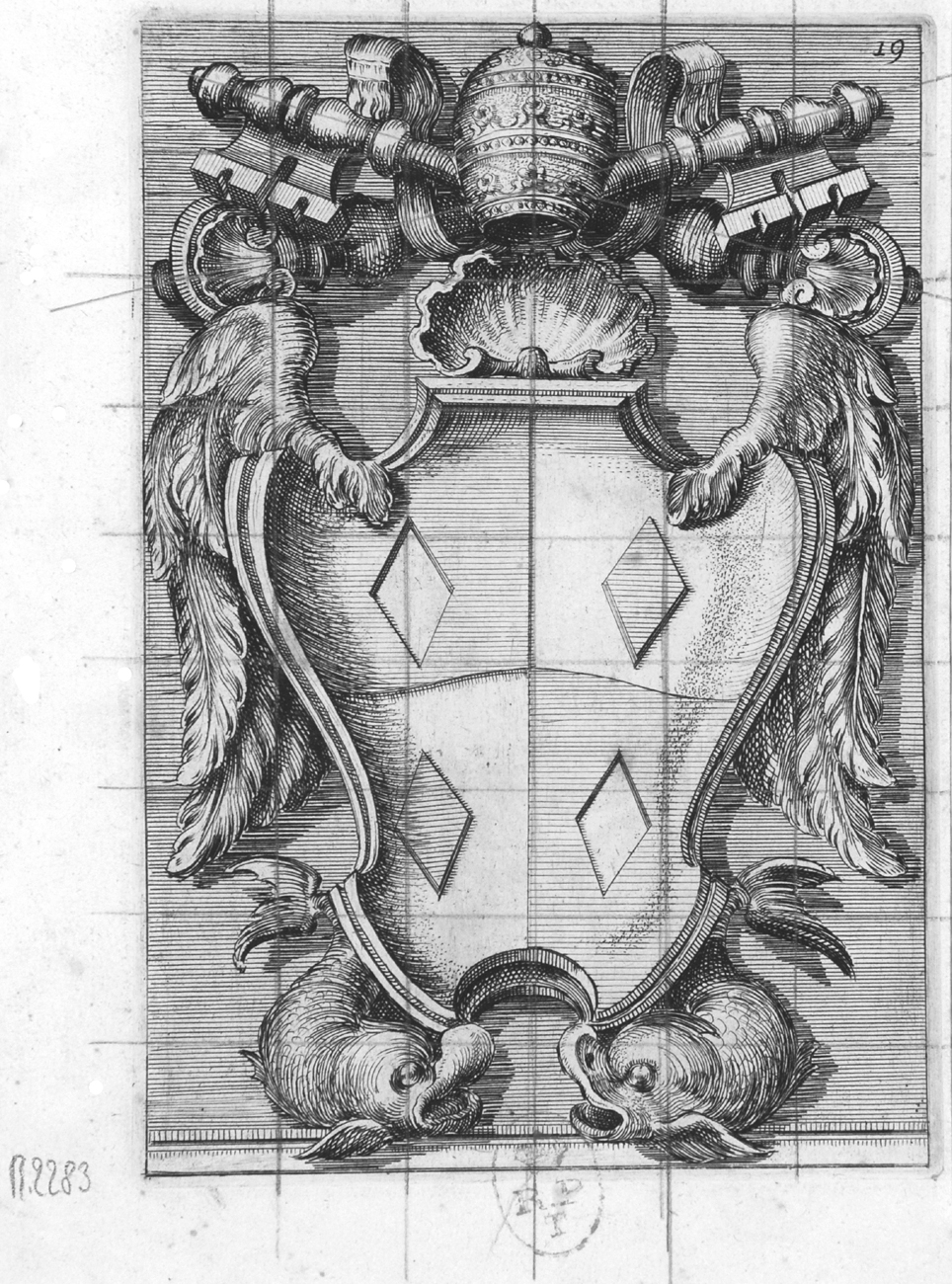 stemma papale di Clemente IX (stampa, serie) di Juvarra Filippo, Bernini Gian Lorenzo (sec. XVIII)