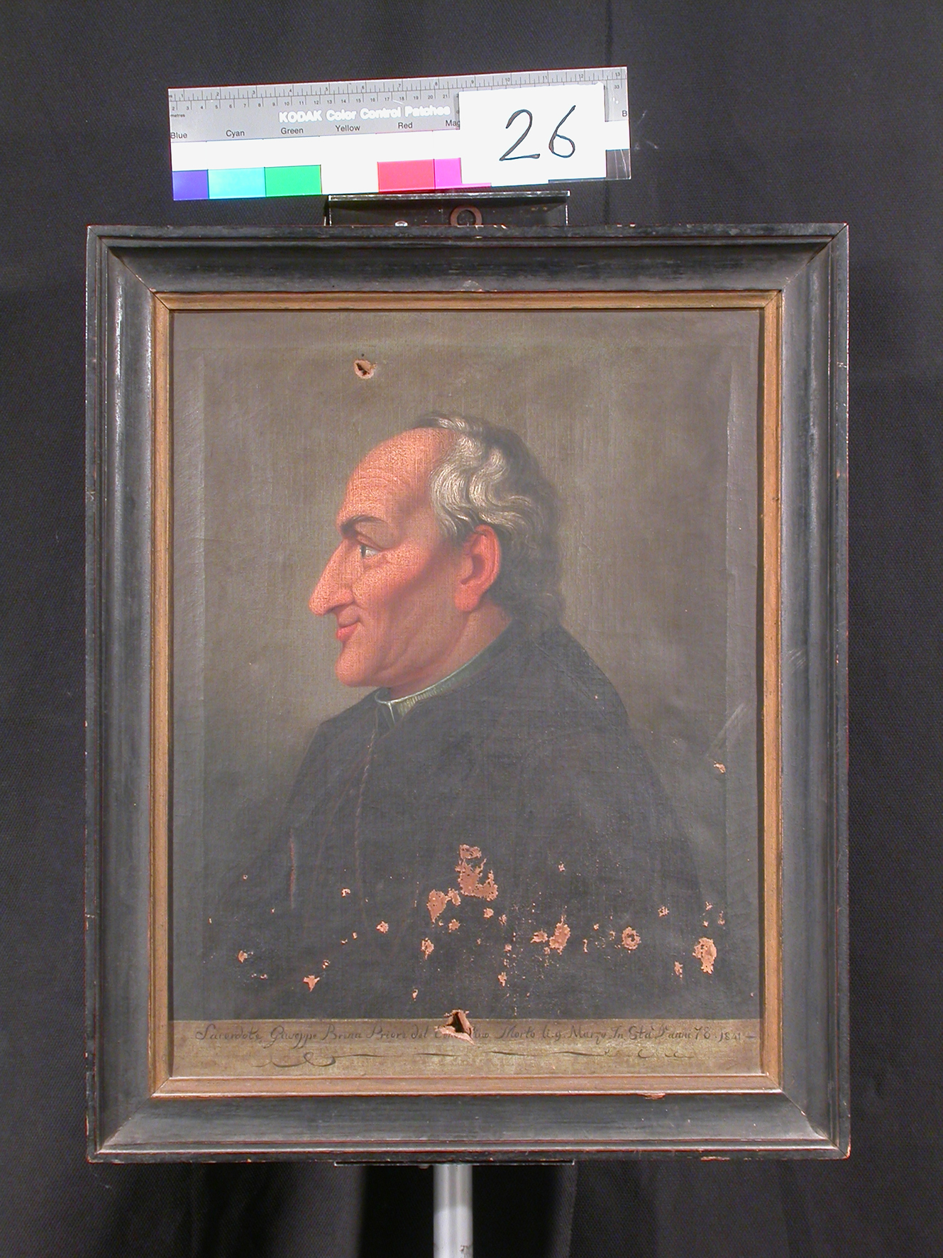 ritratto di don Giuseppe Brena, ritratto di uomo (dipinto, opera isolata) - ambito bergamasco (secondo quarto sec. XIX)
