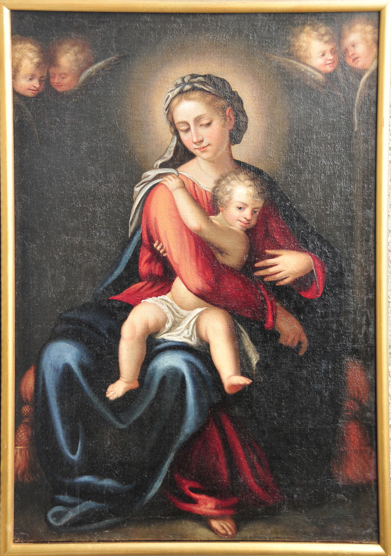 Madonna con Gesù Bambino, Madonna con Bambino (dipinto, opera isolata) di Cotta Giacomo (attribuito) - ambito bergamasco (seconda metà sec. XVII)