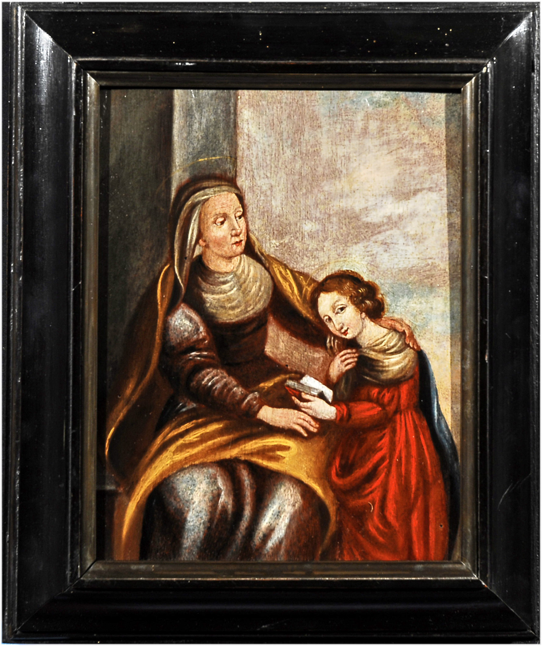 L'educazione della Vergine, Sant'Anna e la Vergine bambina (dipinto, opera isolata) - ambito bergamasco (metà sec. XVII)