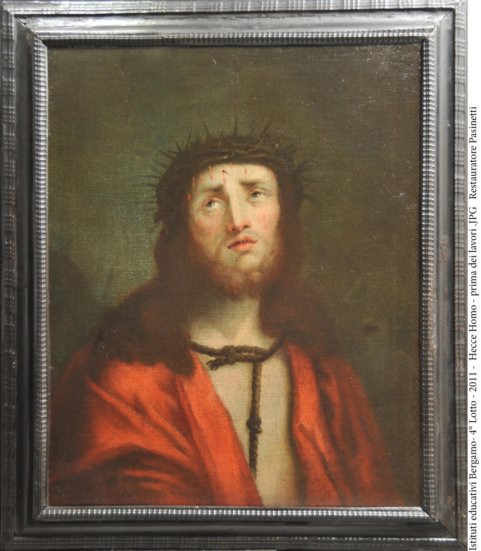 Ecce Homo, Cristo incoronato di spine (dipinto, opera isolata) - ambito lombardo (sec. XVIII)