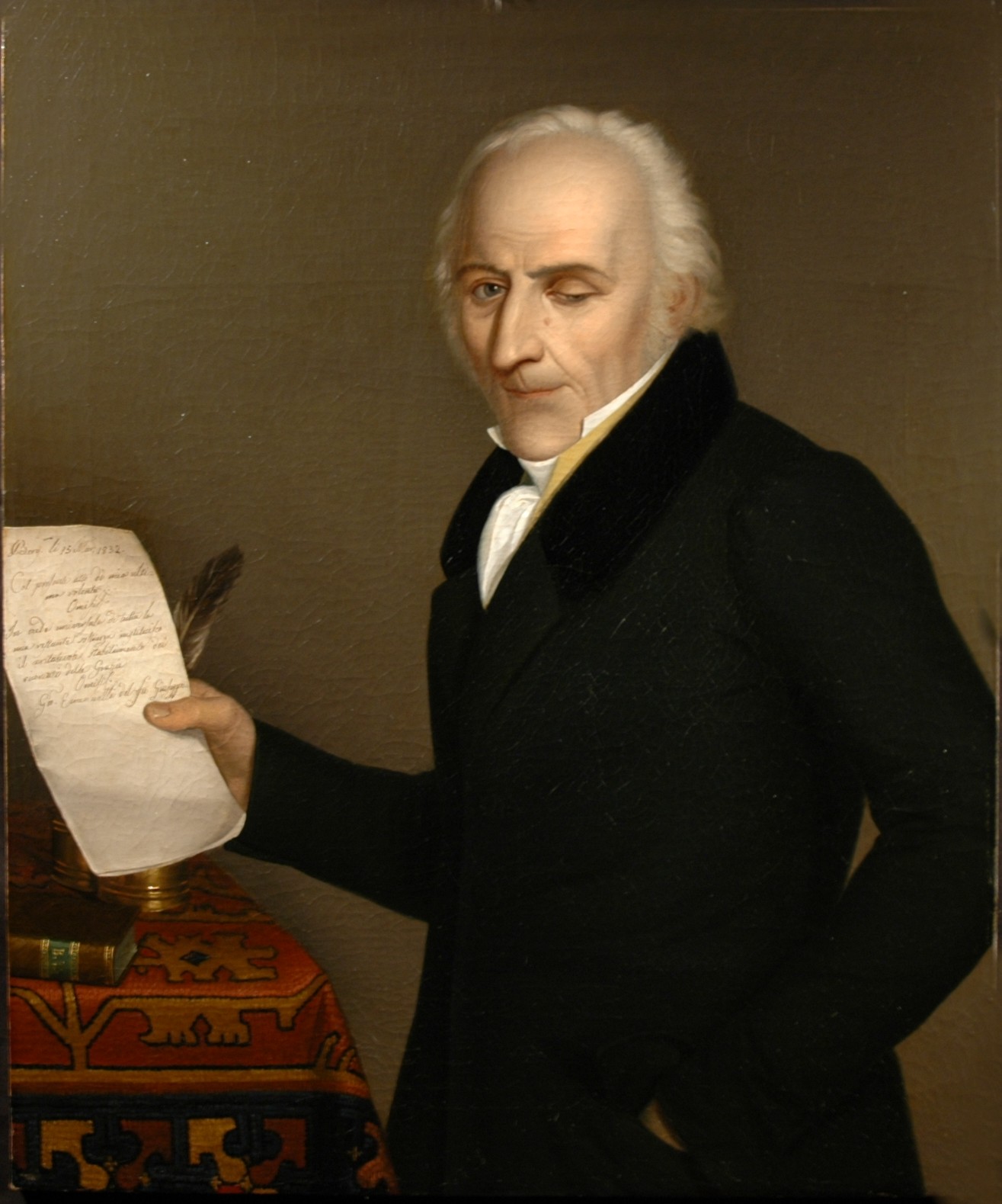 Giovanni Emanuelli, ritratto di uomo (dipinto, opera isolata) - ambito bergamasco (prima metà sec. XIX)