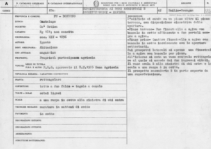 Ca' Gotica (Casa d'abitazione) - Bondeno (FE) 