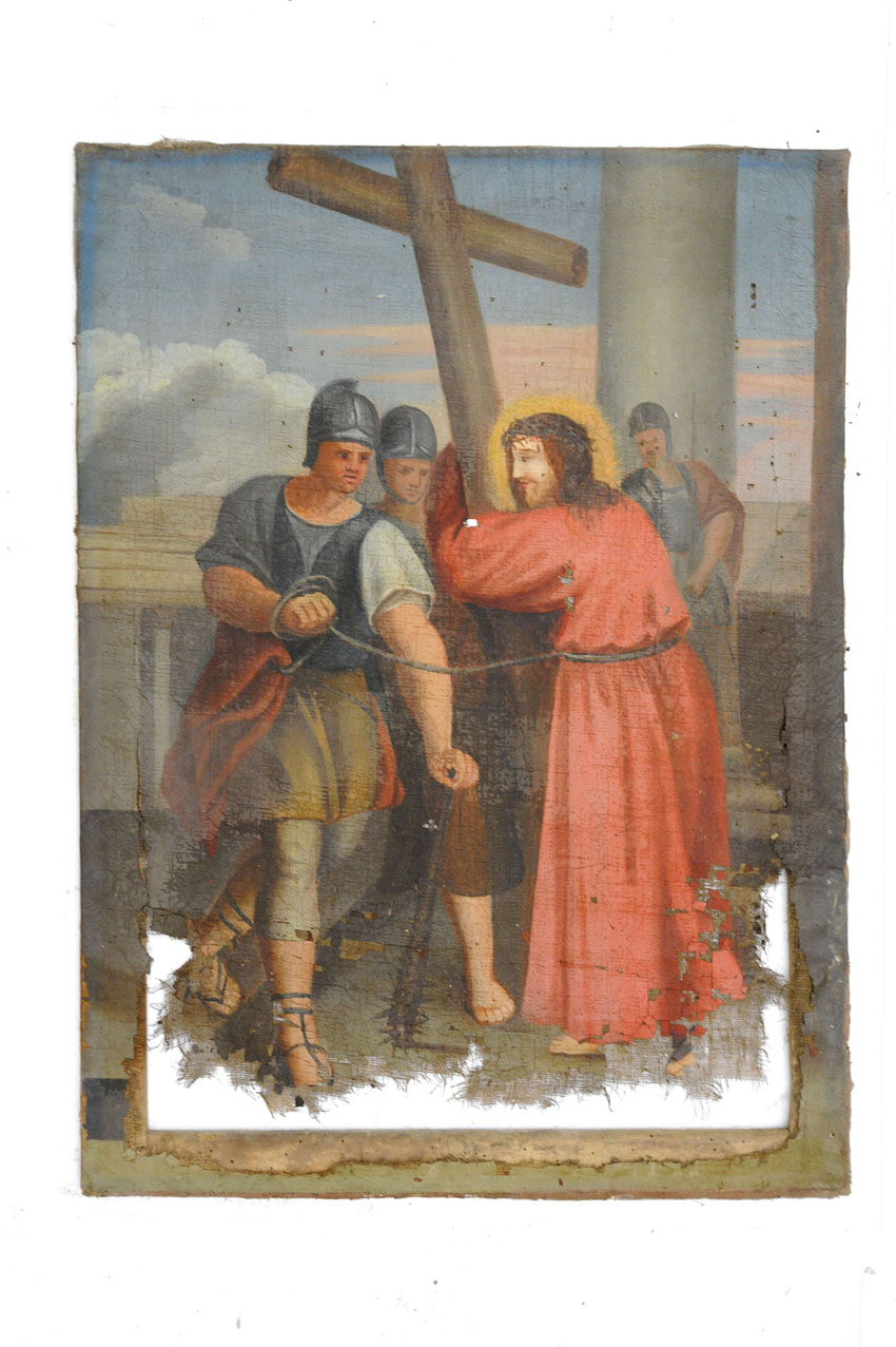 stazione II: Gesù caricato della croce (dipinto, elemento d'insieme) - ambito vercellese (prima metà sec. XIX)