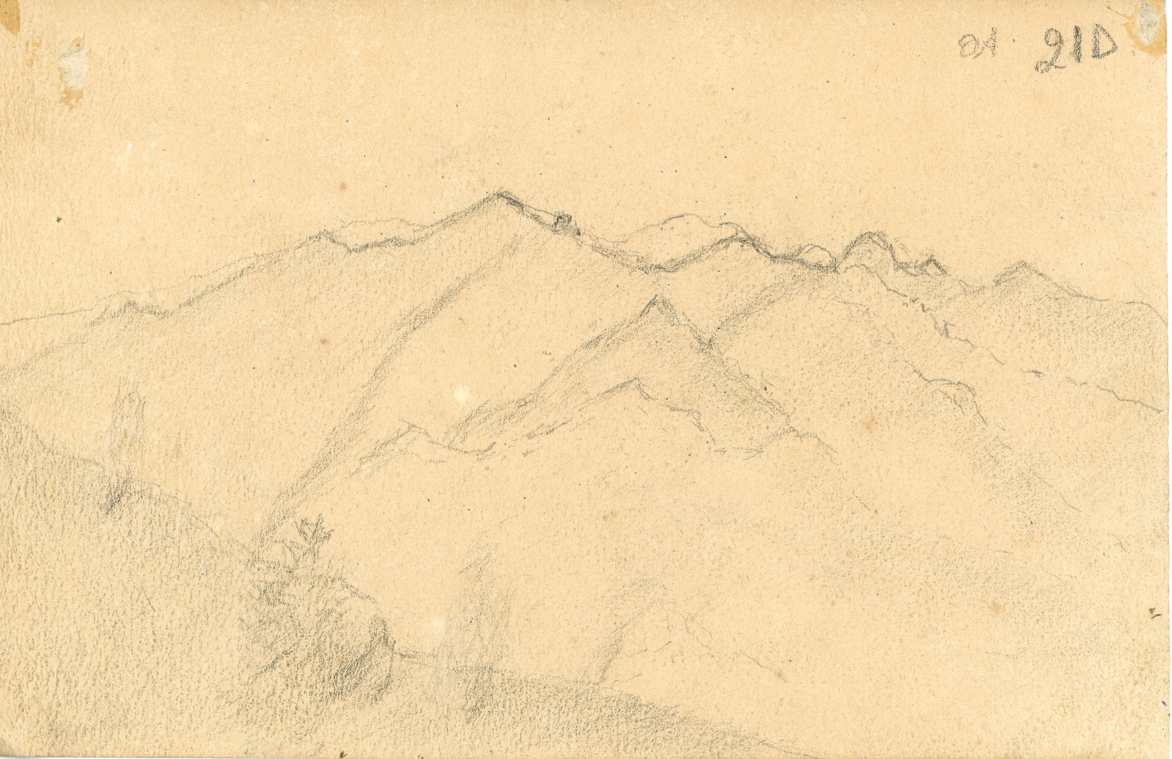 Profilo di montagne (disegno) di Tominetti, Achille - ambito italiano (fine/ inizio XIX/ XX)