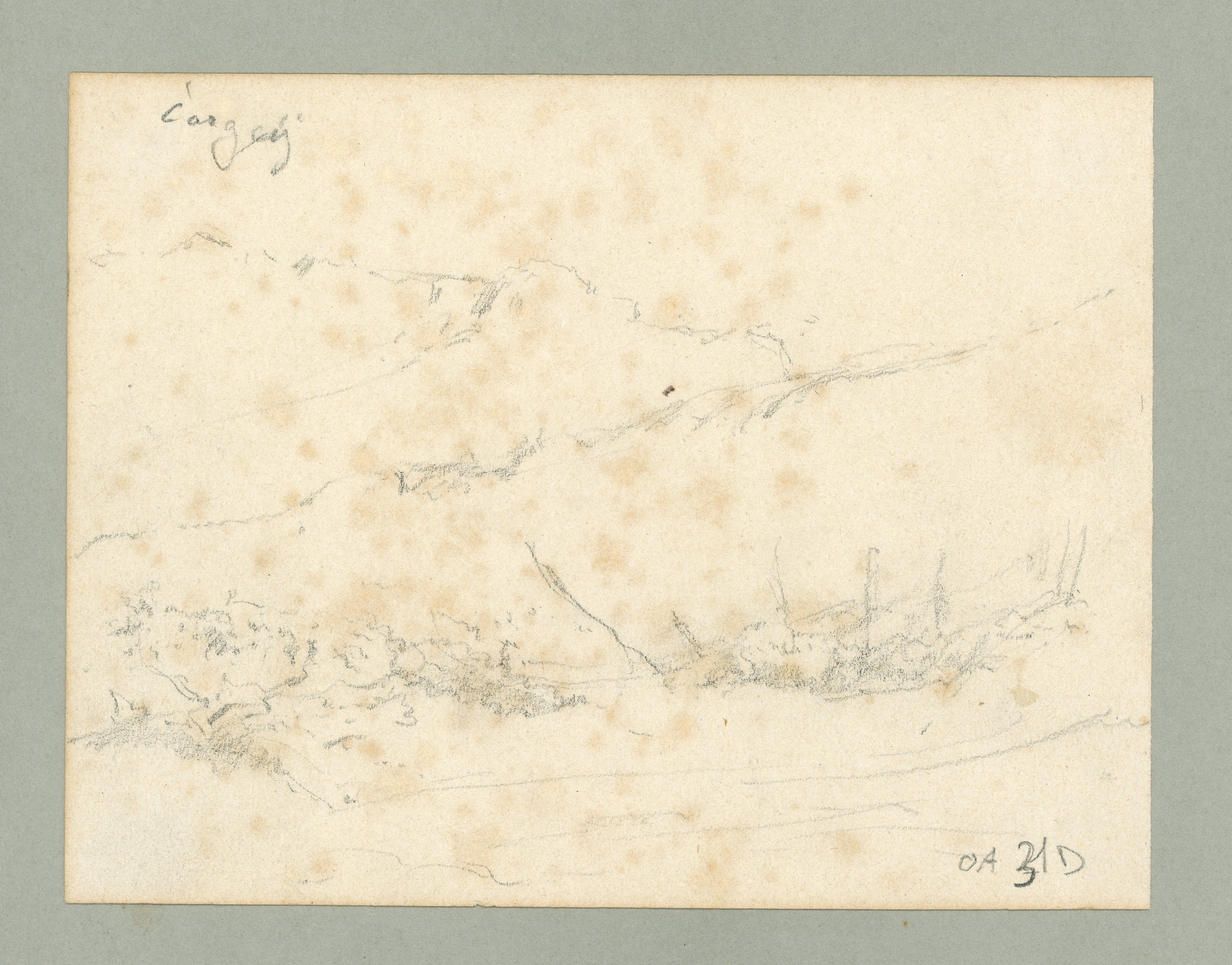 Paesaggio montano (disegno) di Tominetti, Achille - ambito italiano (fine/ inizio XIX/ XX)