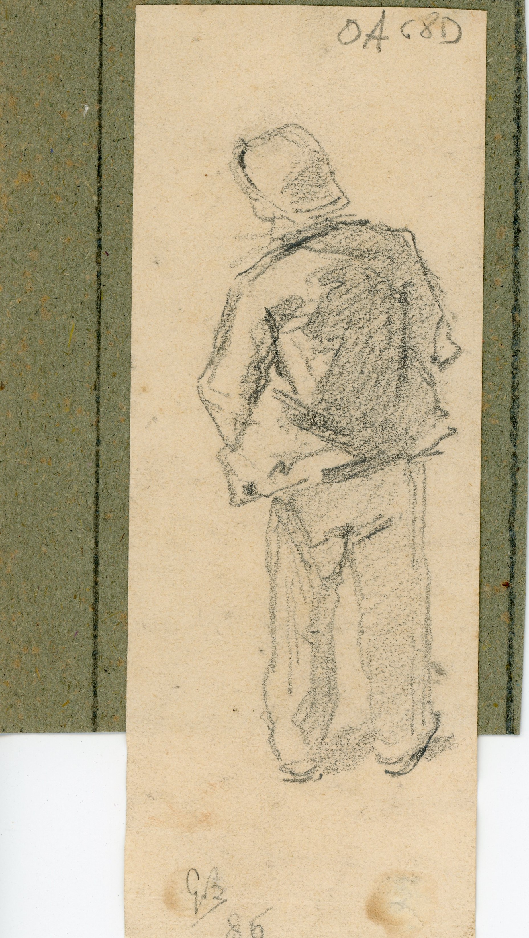 Uomo di schiena, ritratto (disegno) di Boggiani, Guido - ambito Italia settentrionale (seconda metà XX)