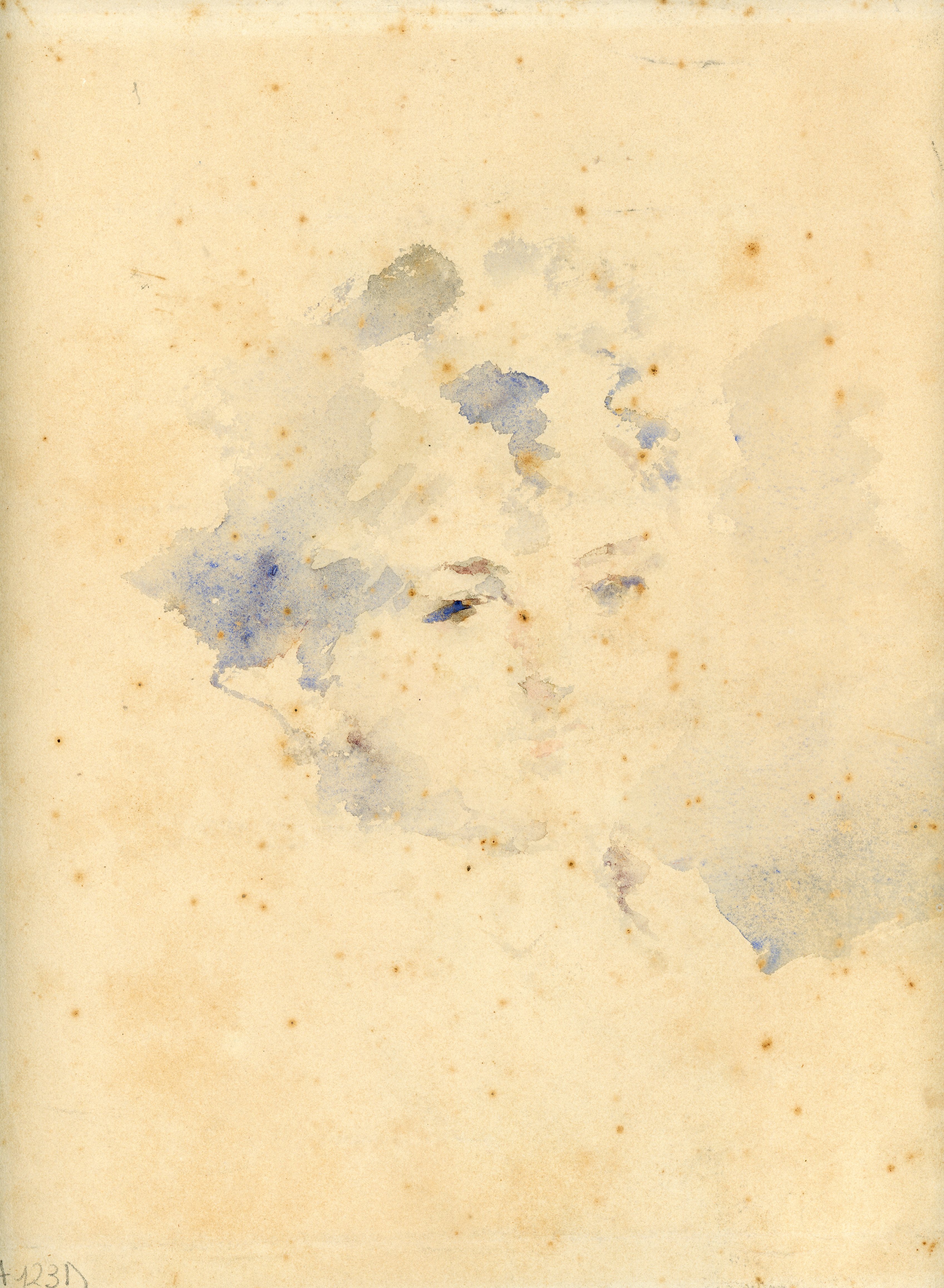 studio di testa femminile (disegno) di Ranzoni, Daniele - ambito Italia settentrionale (seconda metà XIX)