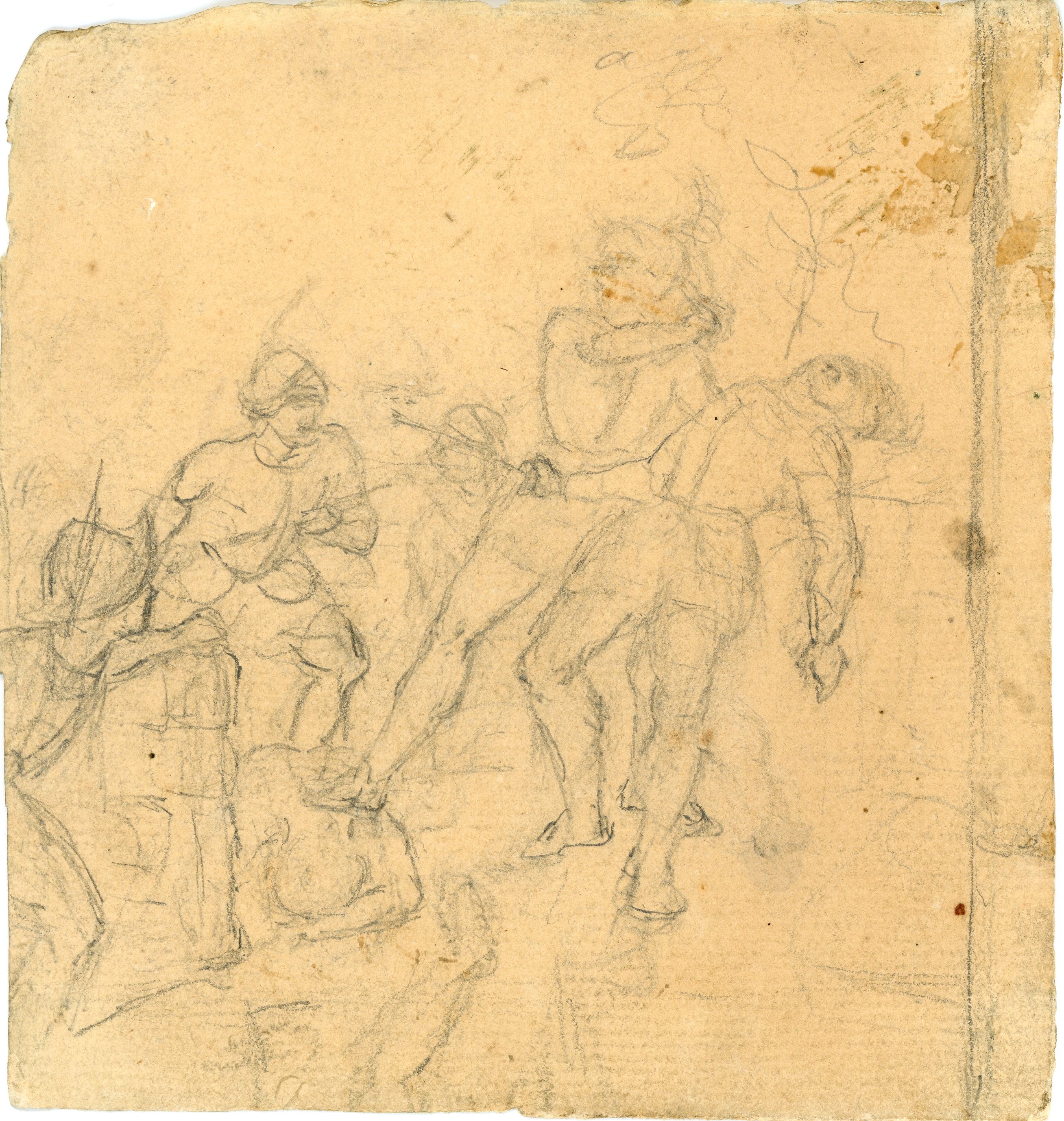 schizzo con figure di soldati (disegno) di Ranzoni, Daniele - ambito Italia settentrionale (seconda metà XIX)