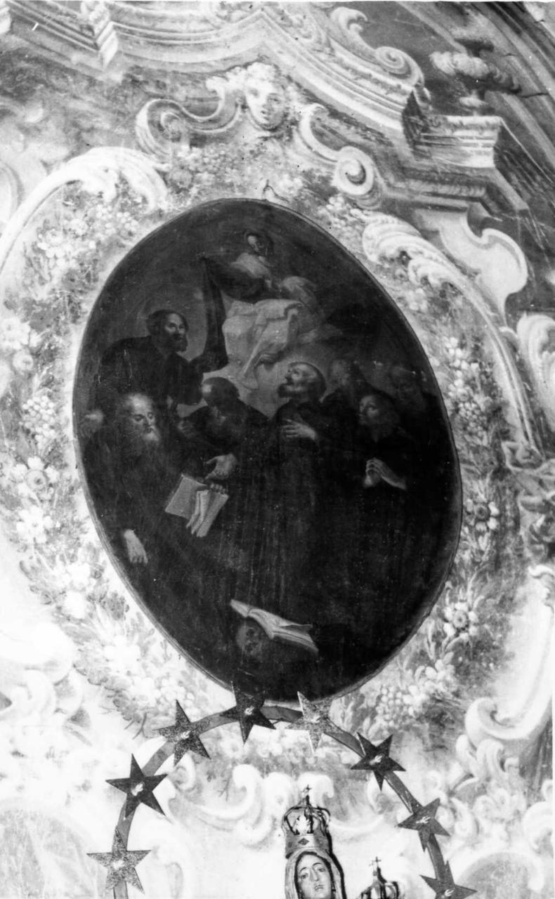 Madonna con i sette Santi fondatori dei Servi di Maria (dipinto) di Chiocchi Francesco (sec. XVIII)