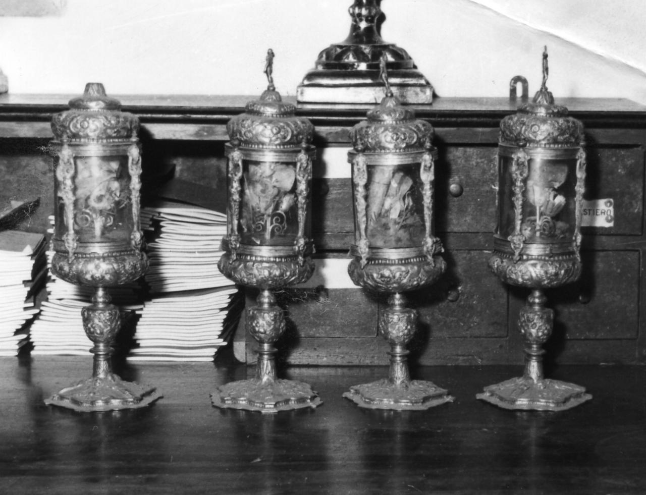 reliquiario architettonico - a torre, serie - bottega emiliana (seconda metà sec. XVI)