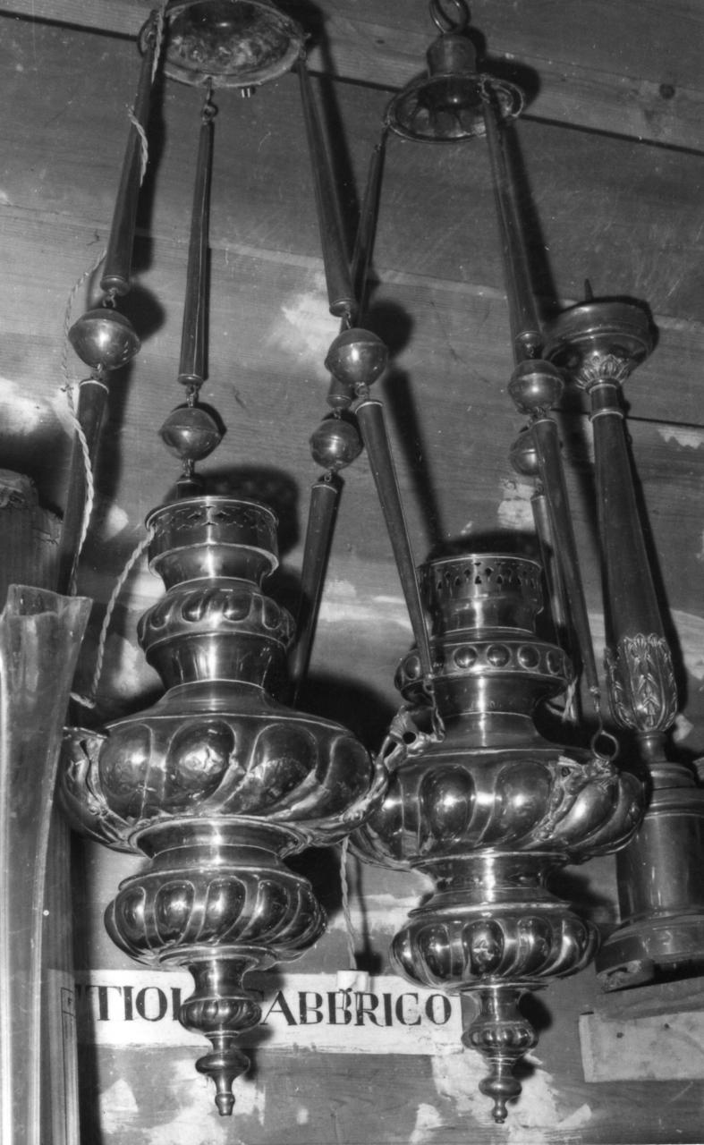 lampada pensile, serie - bottega emiliana (prima metà sec. XIX)