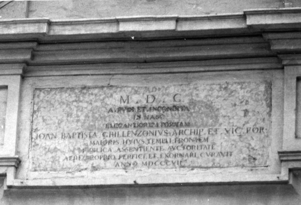 lapide commemorativa - bottega modenese (inizio sec. XIX)