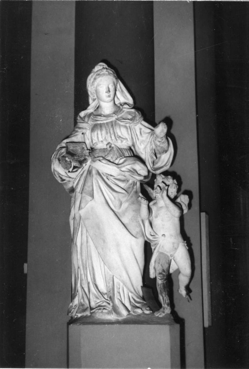 Santa Giustina e un Angelo (gruppo scultoreo) di Begarelli Antonio detto Modana (secondo quarto sec. XVI)