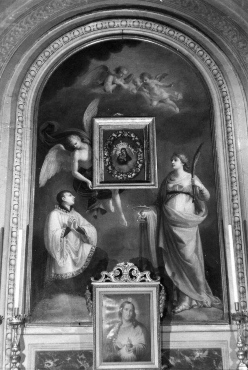 gloria d'angeli, San Luigi e Santa Lucia (dipinto) di Magnanini Biagio (sec. XIX)