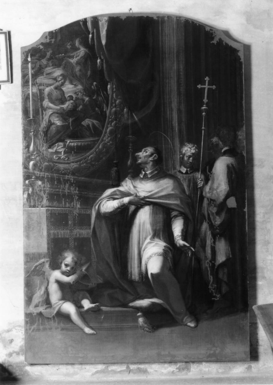 San Carlo Borromeo adora la Nascita della Vergine (dipinto) di Caula Sigismondo (sec. XVII)