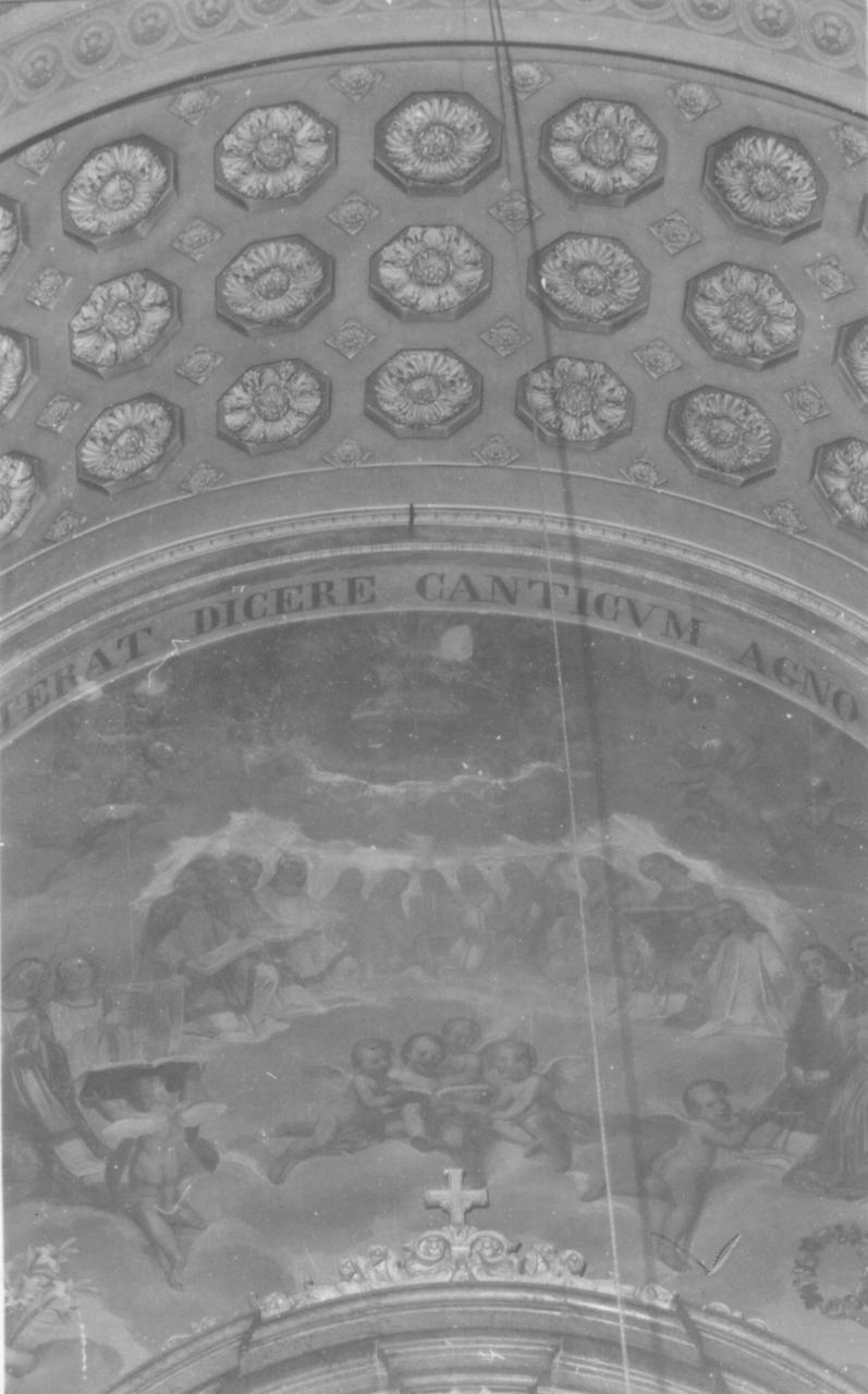 gloria di angeli e Santi (decorazione pittorica) di Crespolani Camillo, Manzini Luigi (prima metà sec. XIX)