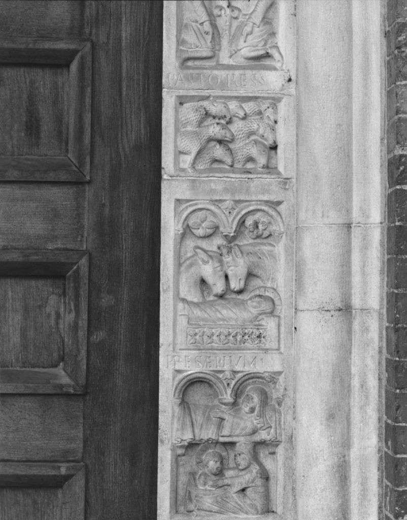 pecore (formella, elemento d'insieme) di Wiligelmo (e aiuti) (sec. XII)