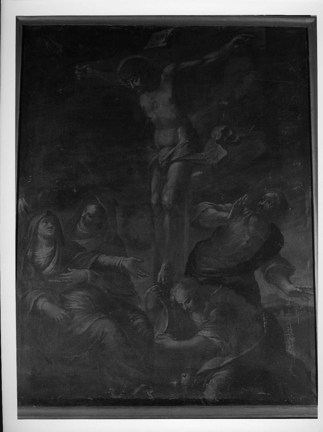 Cristo crocifisso con Maria, Giovanni e Maria Maddalena (dipinto) - ambito vicentino (seconda metà sec. XVII)