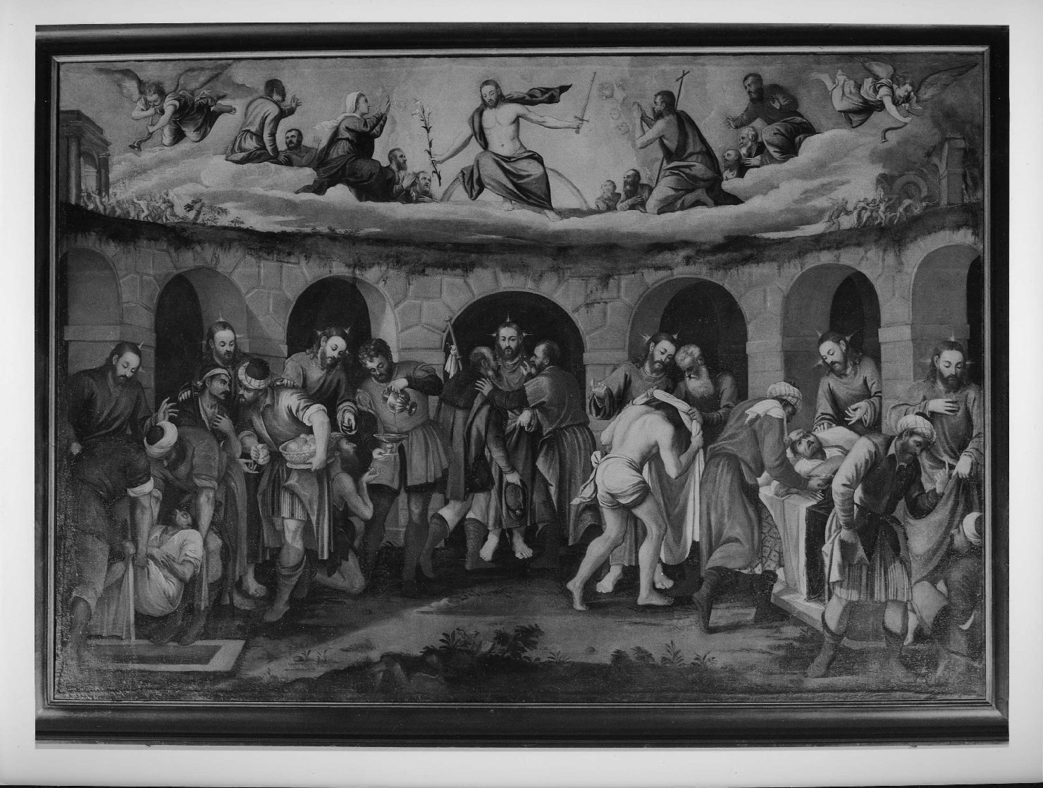 Sette opere di Misericordia e Giudizio Universale (dipinto) - ambito veneto (sec. XVII)