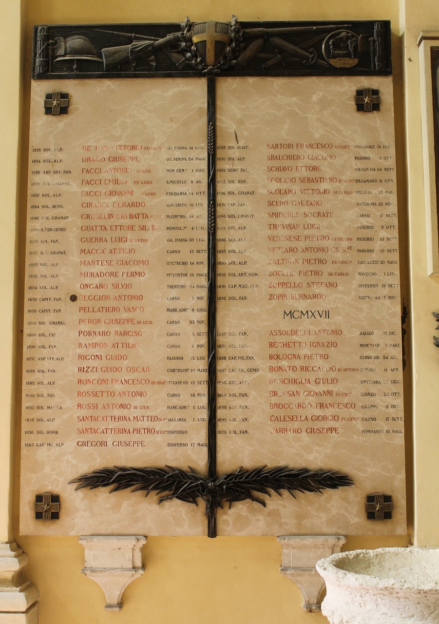 lapide commemorativa ai caduti - ambito vicentino (sec. XX)