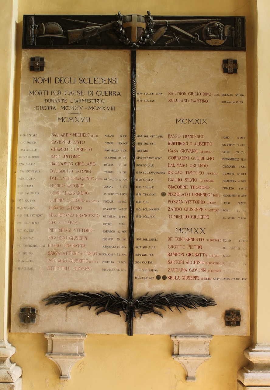 lapide commemorativa ai caduti - ambito vicentino (sec. XX)