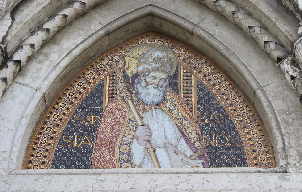 san Bassiano (decorazione a maiolica) di Chini Tito, Fornaci San Lorenzo (sec. XX)