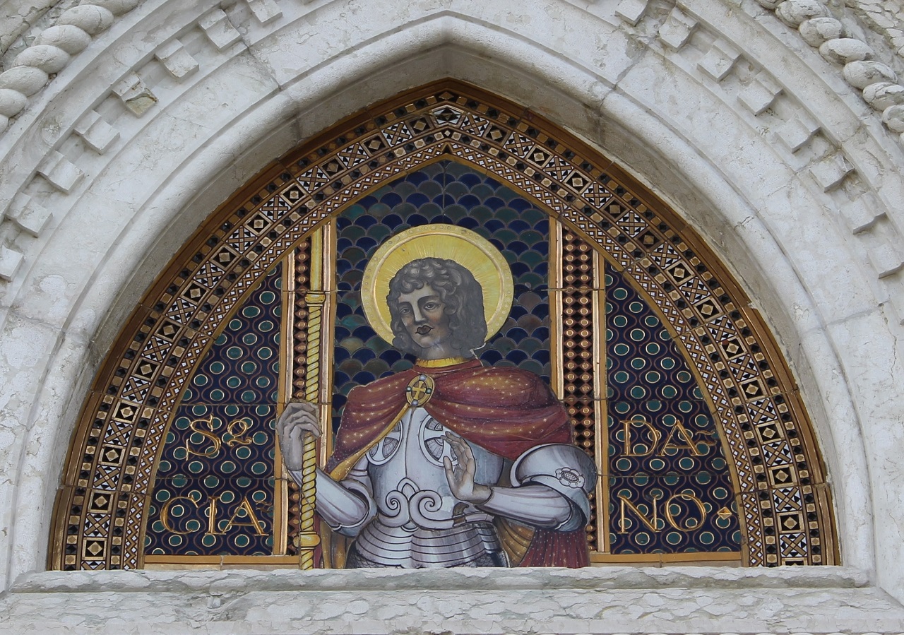 san Daciano (decorazione a maiolica) di Chini Tito, Fornaci San Lorenzo (sec. XX)