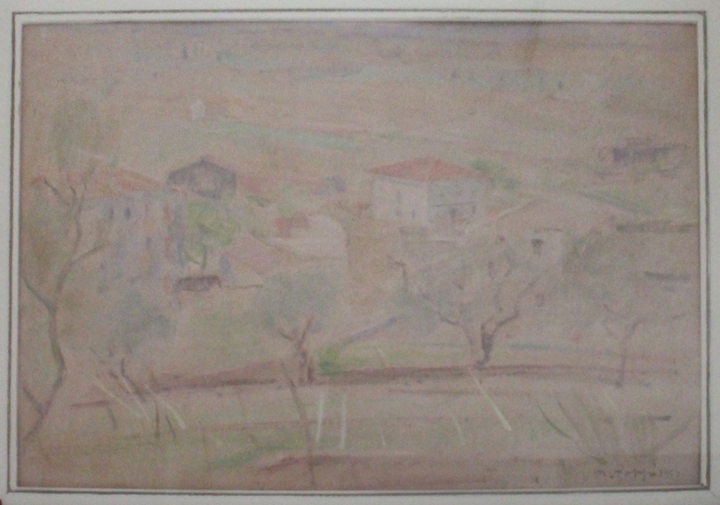 primavera a Cavaion, paesaggio collinare (dipinto) di Zoppi Moreno (sec. XX)