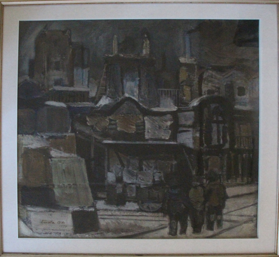 paesaggio urbano (dipinto) di Tavella Aldo (sec. XX)