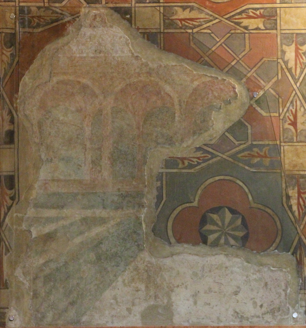 architetture (dipinto, frammento) - ambito veneto (sec. XIV)
