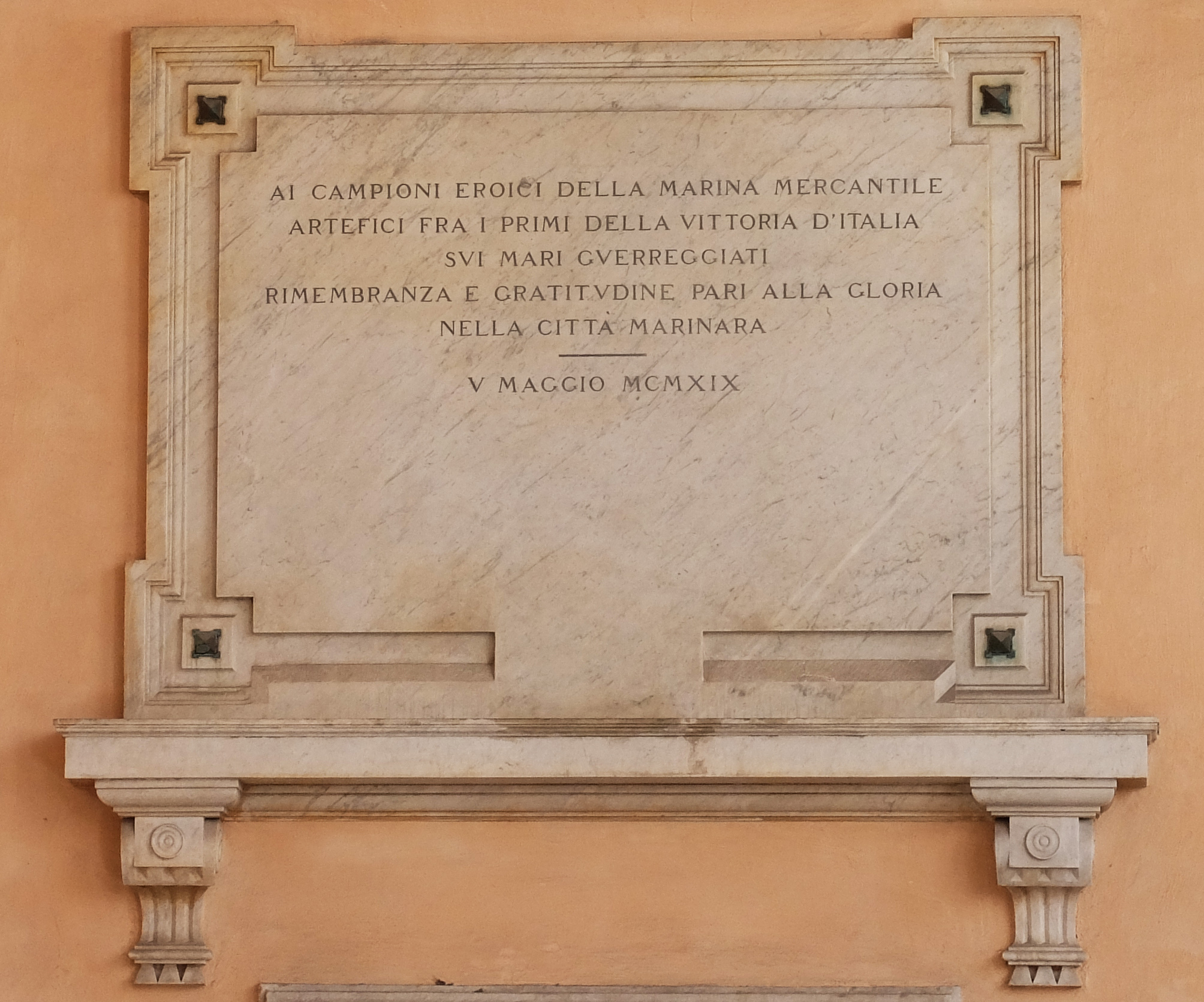 lapide commemorativa ai caduti - ambito genovese (primo quarto XX)