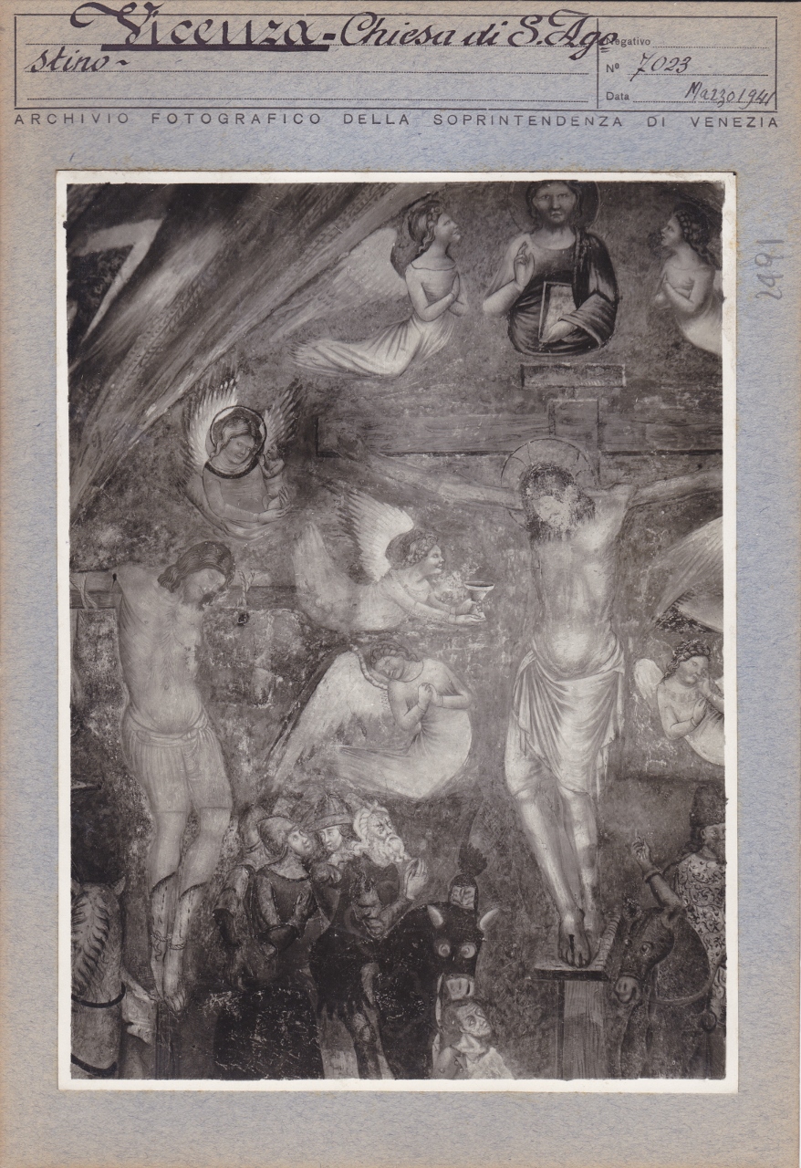 Crocifissione (particolare) - Affreschi - Vicenza - Chiesa di Sant'Agostino (positivo) di Soprintendenza ai Monumenti (attr) (XX)