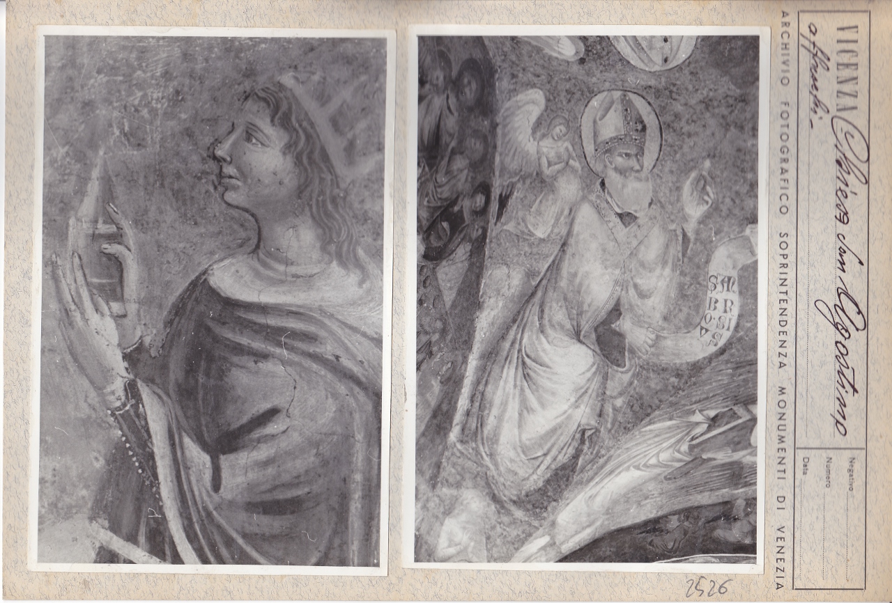 Adorazione dei Magi (particolare) - Affreschi - Vicenza - Chiesa di Sant'Agostino (positivo) di Soprintendenza ai Monumenti (attr) (XX)