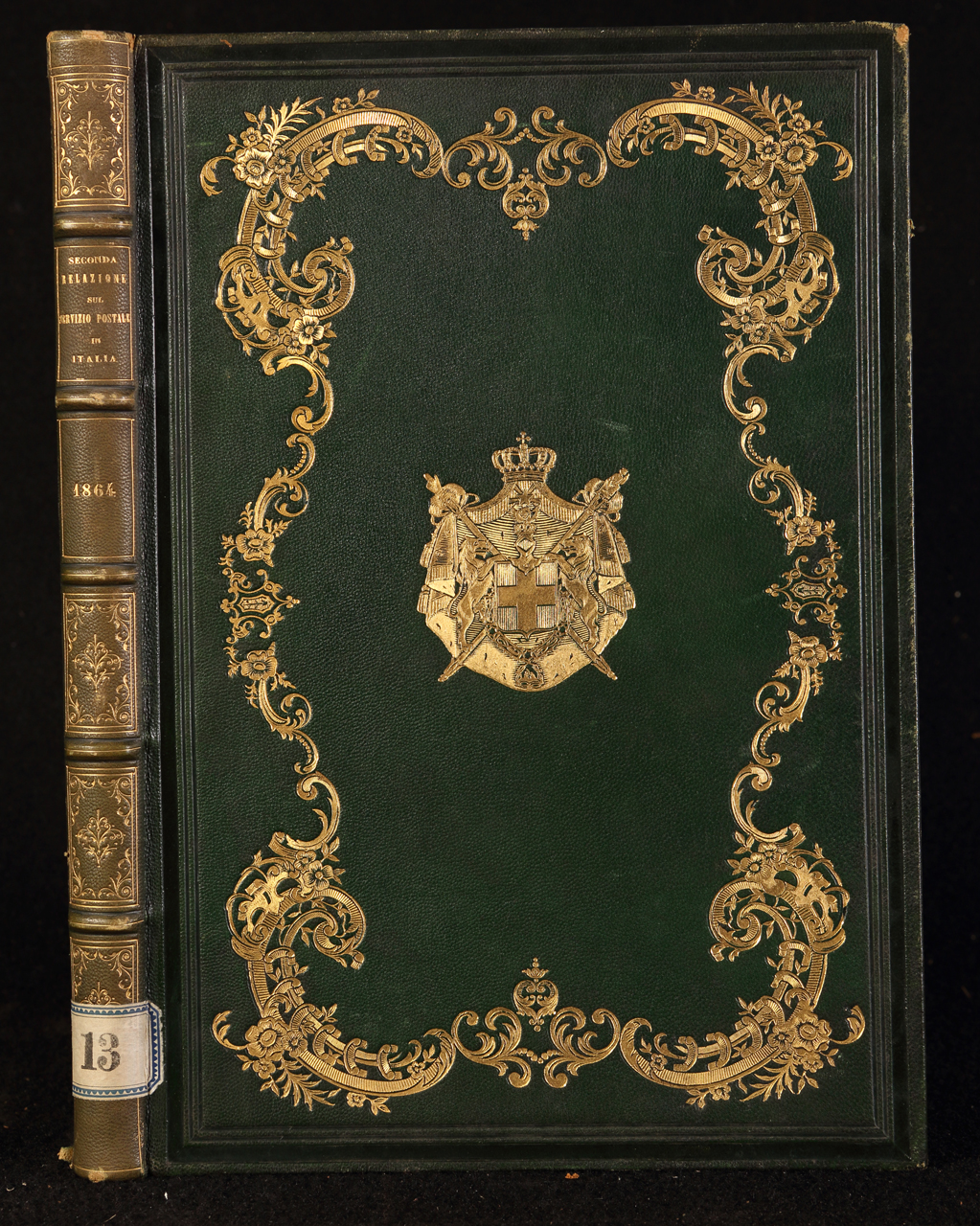 legatura piena - alle armi, opera isolata - ambito italiano (terzo quarto XIX)