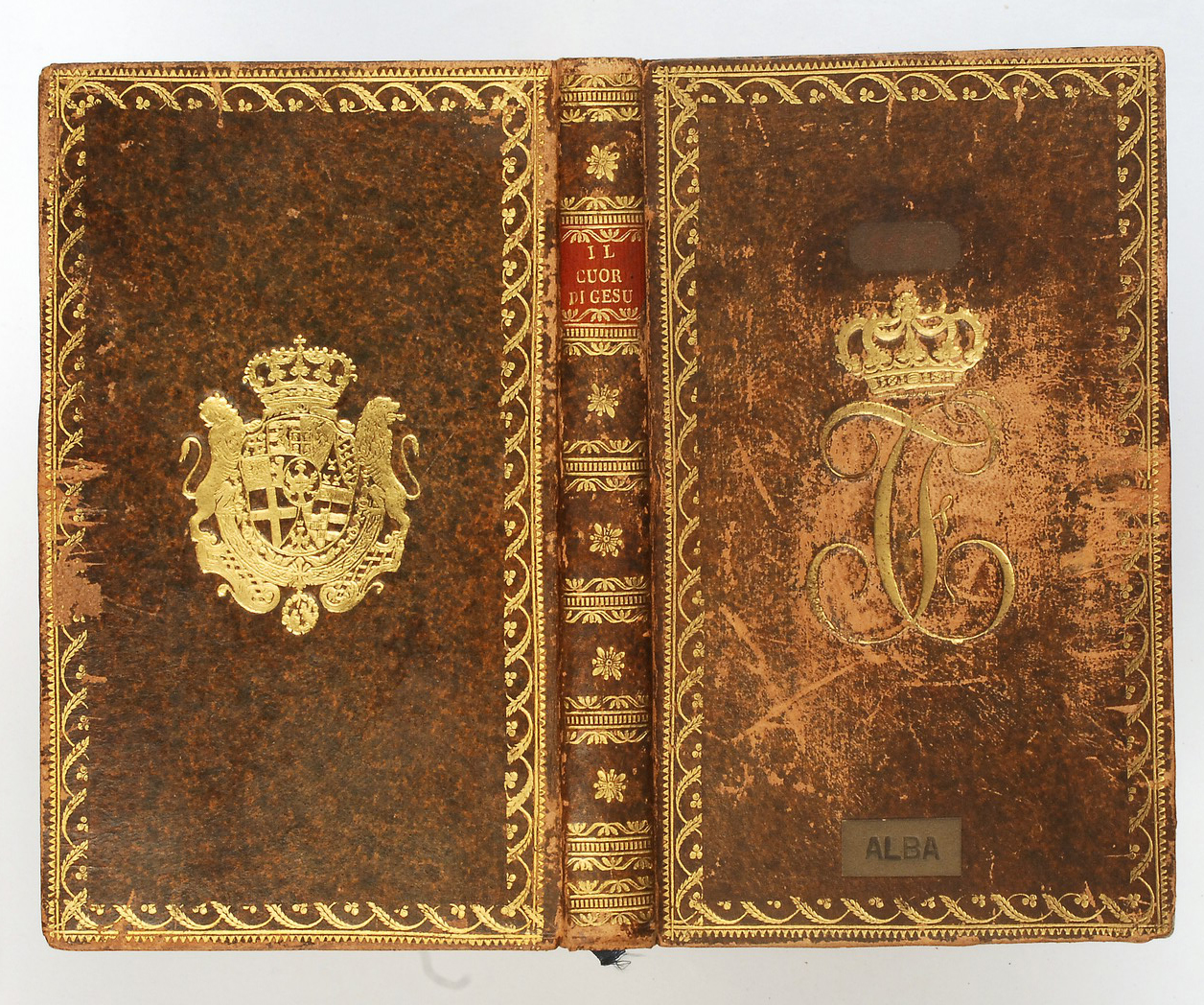 legatura piena - alle armi, opera isolata - ambito piemontese (secondo quarto XIX)