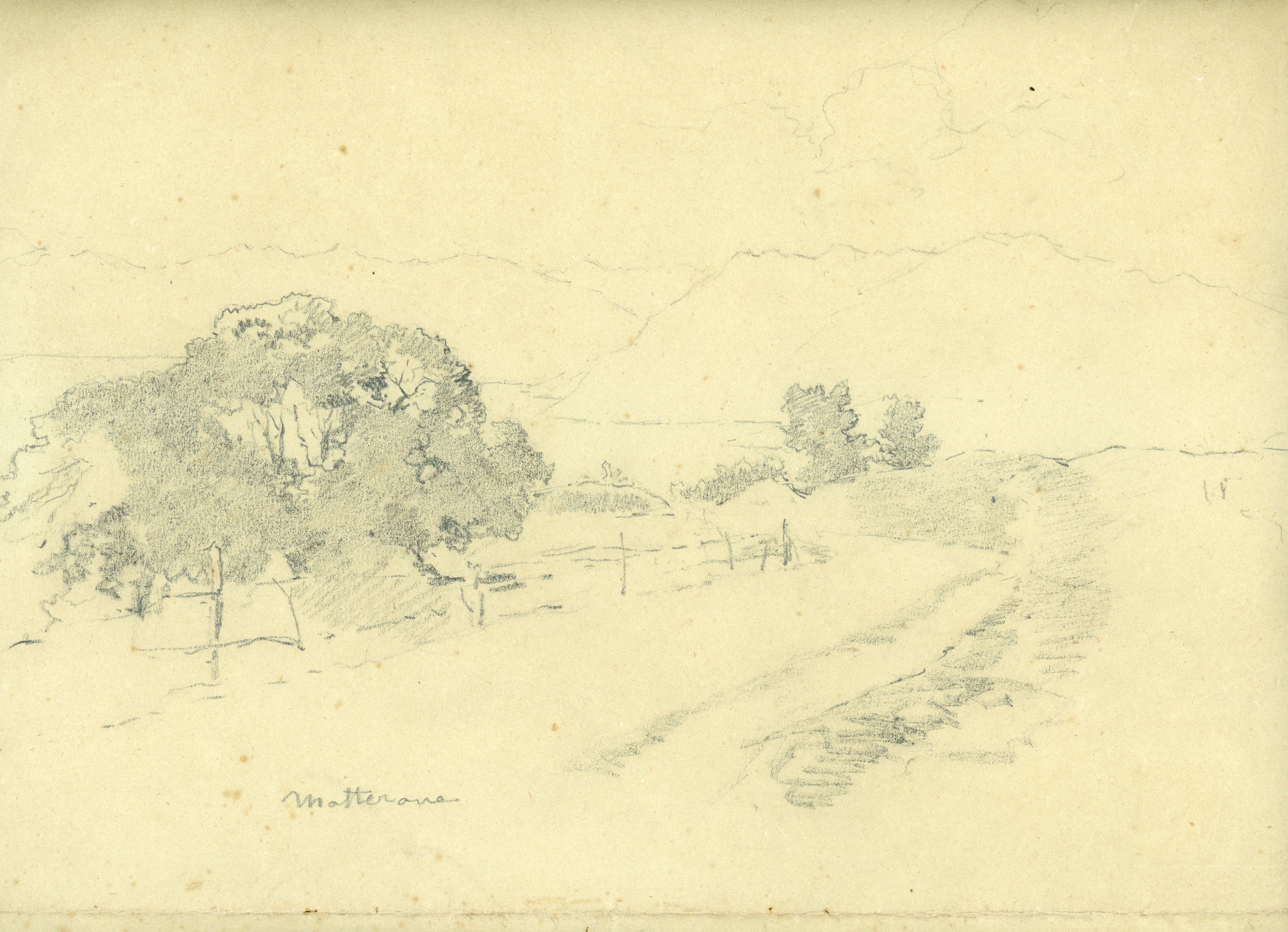 Paesaggio montano (Mottarone) (disegno) di Gignous, Eugenio - ambito italiano (fine/ inizio XIX-XX)