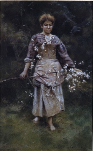 Contadinella, Contadina (dipinto) di Browne, Sophie - ambito italiano (ultimo quarto XIX)