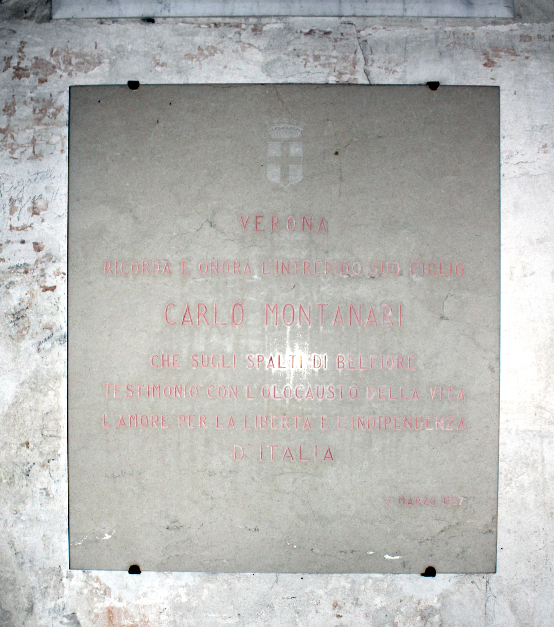 lapide commemorativa - ambito italiano (sec. XX)