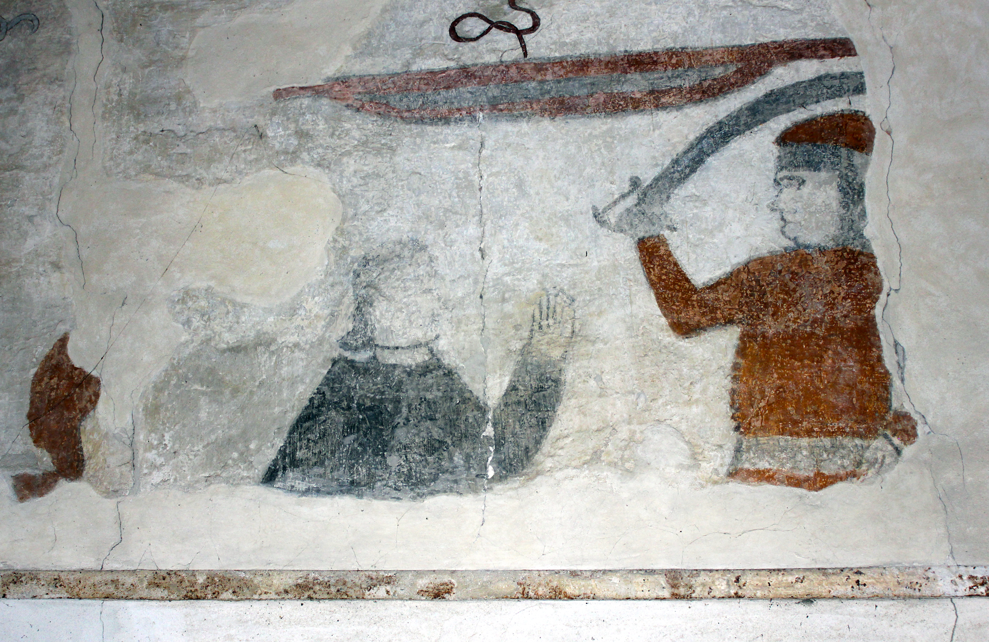 scena di esecuzione capitale (decorazione pittorica) - ambito italiano (secc. XVII/ XIX)