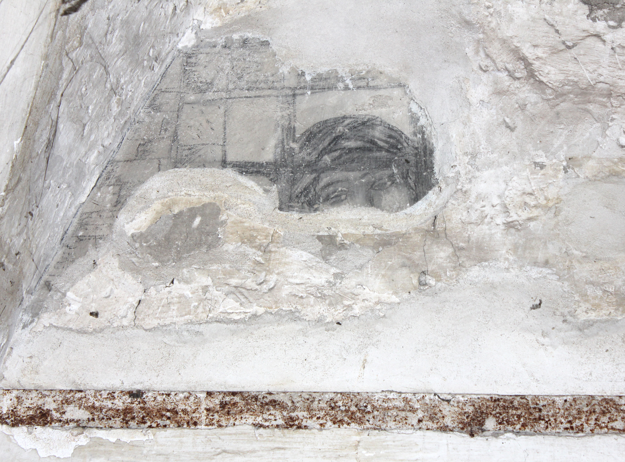 volto femminile con turbante (decorazione pittorica) - ambito italiano (secc. XVII/ XIX)