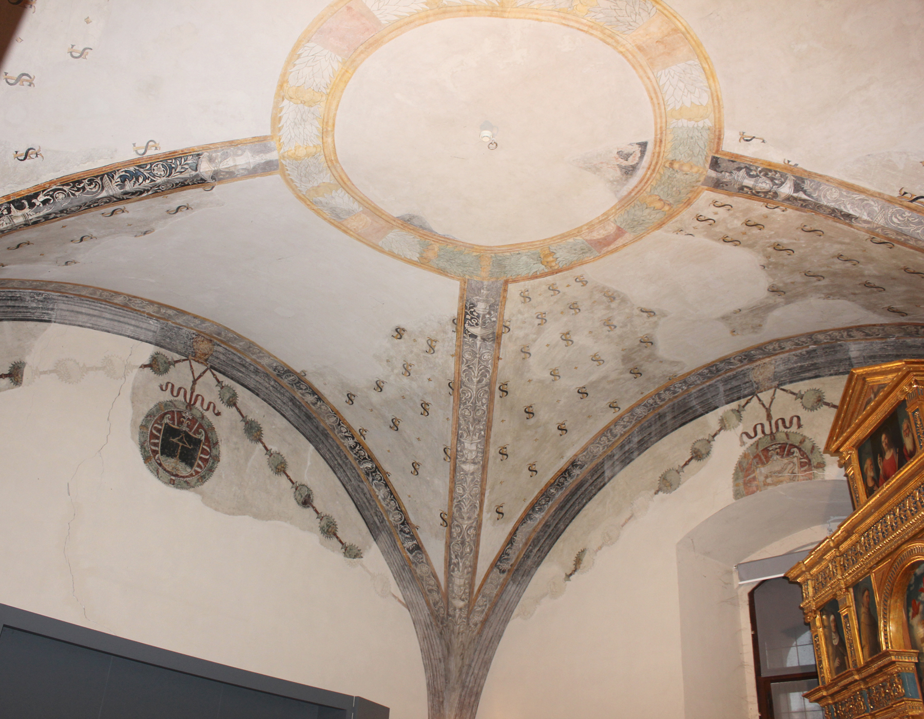 decorazioni ornamentali con monogrammi (decorazione pittorica, elemento d'insieme) - ambito italiano (sec. XV)