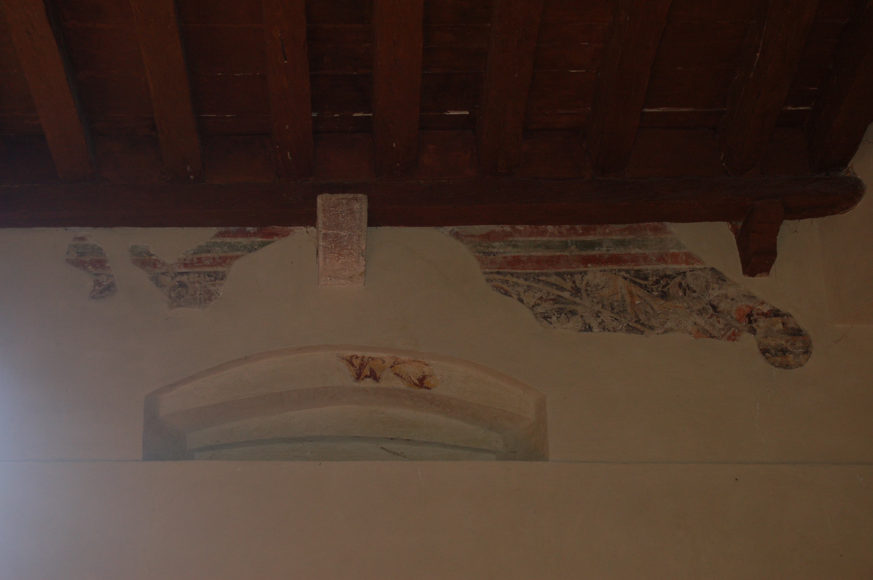 girali fitomorfi (decorazione pittorica, frammento) - ambito italiano (seconda metà sec. XIV)