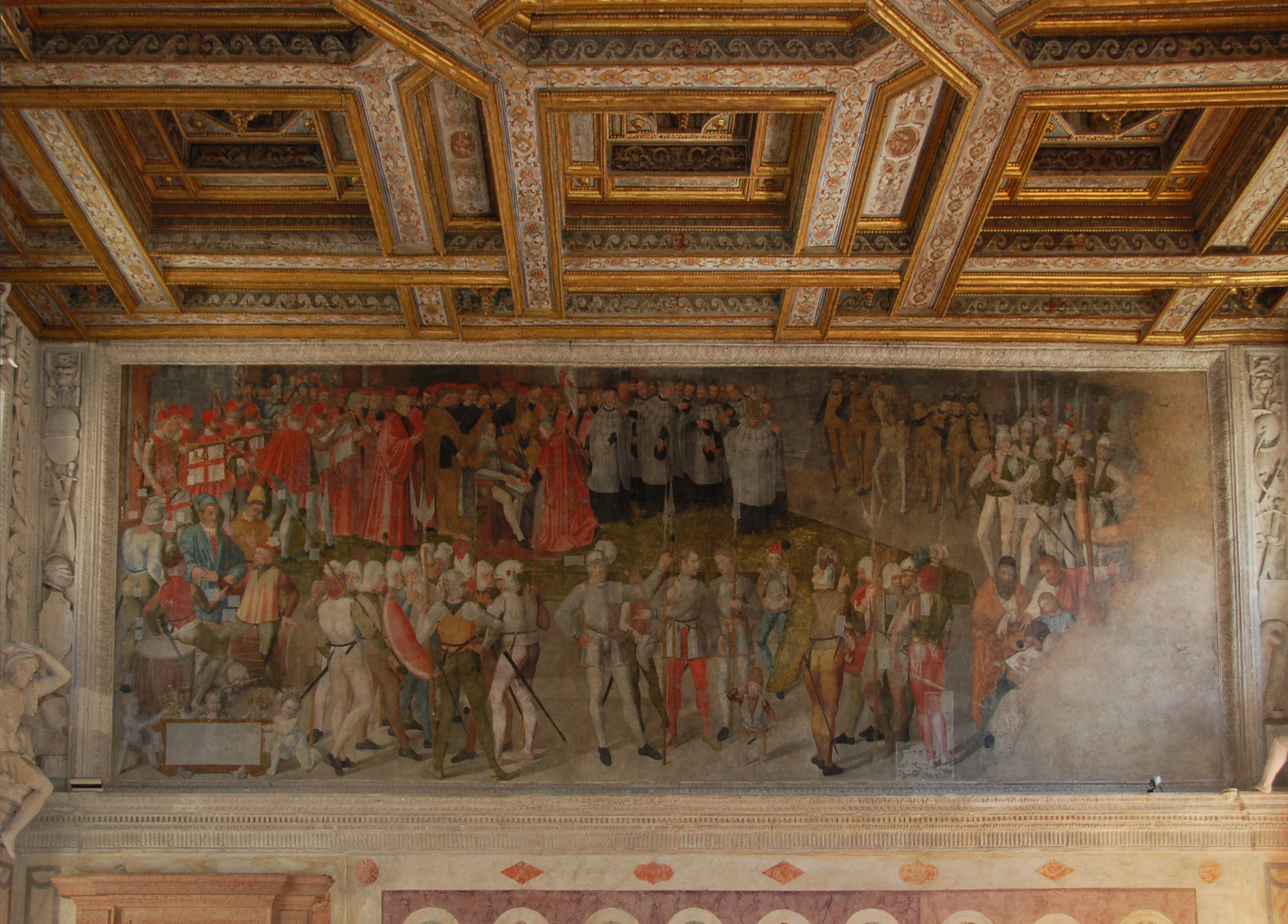 Giuramento di Luigi Gonzaga (dipinto murale, elemento d'insieme) di Pagni Benedetto (attribuito) (ultimo quarto sec. XVI)